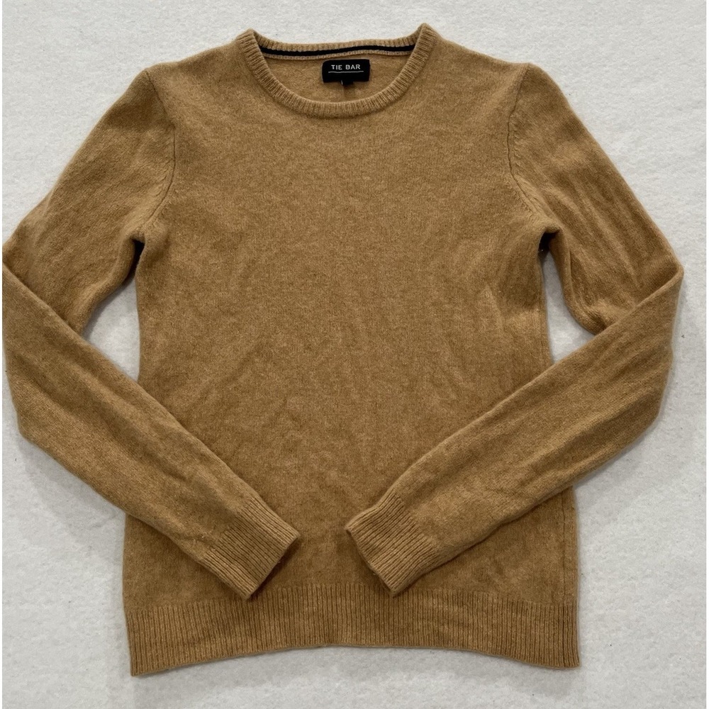 The Tie Bar 100% Wool Camel Men's Crewneck Sweater, Size SM